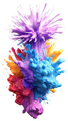 Fototapeta premium abstract art, colorful splash, vibrant colors, paint explosion, artistic brush strokes, grunge stains, transparent background, dynamic design, contemporary artwork, energetic composition, vivid hues, 
