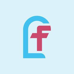 Obraz premium Letter lf logo, vector design template 