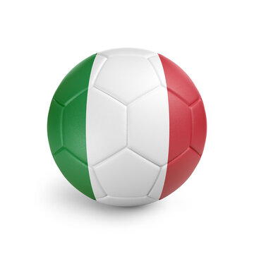 recommend clip art: Soccer ball with Italy team flag, isolated on white background