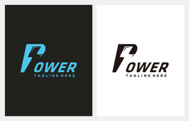 Power logo design. P letter and lightning on the white background. Power and energy technology.	
 - obrazy, fototapety, plakaty