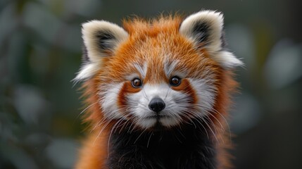 Red panda staring with captivating eyes