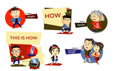 cartoon man woman couple grandmother