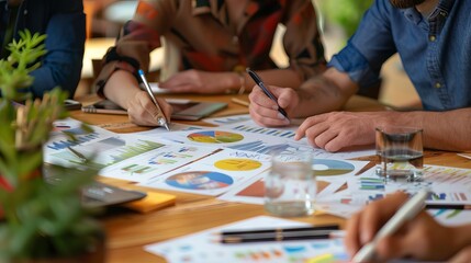 Fototapeta premium Strategic business team engaged in collaborative planning for financial investment projects