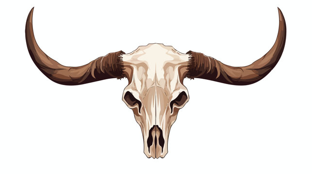 Cow Skull flat vector isolated on white background 