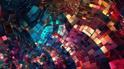 Create a digital mosaic of abstract shapes and patterns, offering a visually captivating background for advertising campaigns.  - obrazy, fototapety, plakaty
