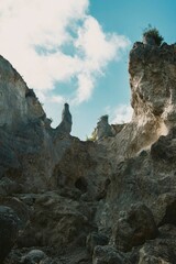 inside a cave dug deep into the mountain
