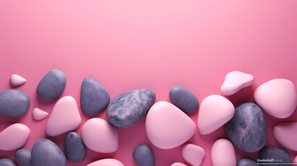 Minimalist pebbles background in pastel tones