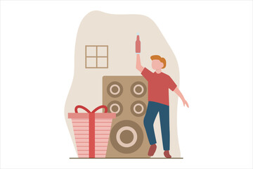 Birthday Party Flat Design Illustration