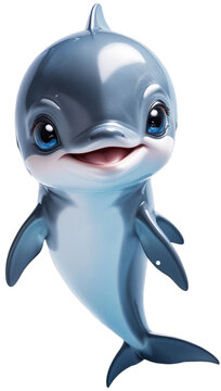 baby dolphin in white background