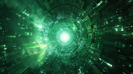 Fototapeta premium Denoting confines of a center glowing portal
