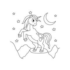 coloring pages unicorn black and white