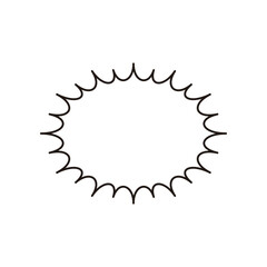 シンプルなモノクロギザギザ吹き出し_主線のみ