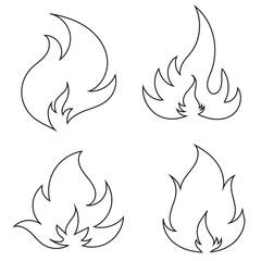 Fire icon vector set. logo flat vector illustration