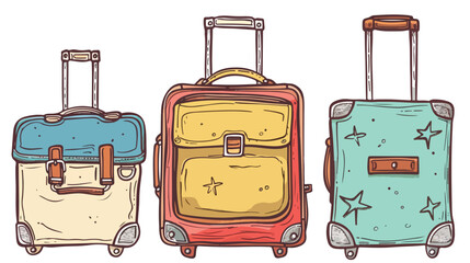 Doodle-style suitcase. Vector isolated illustration white