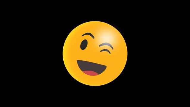 3D Emoji Animation with winking expression emoji Icon