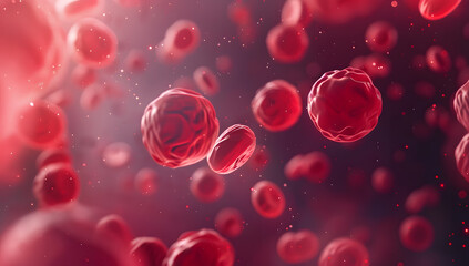 Vibrant Red Blood Cells Flowing in Plasma: A Captivating Illustration of Life's Essential Elements