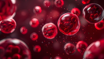 Vibrant Red Blood Cells Flowing in Plasma: A Captivating Illustration of Life's Essential Elements