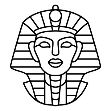 Pharaoh head vector icon. Exodus from Egypt story, emblem, logo, vector design element for Jewish holiday Passover