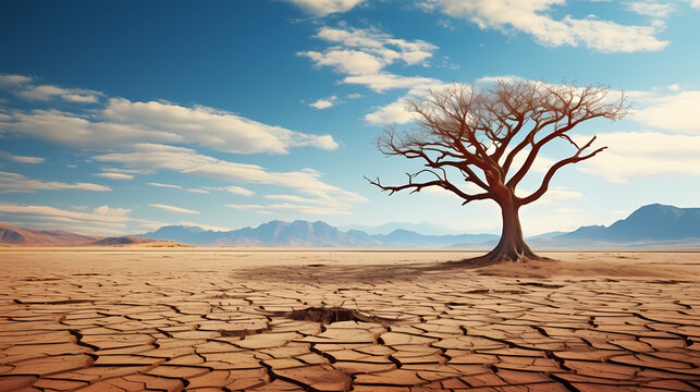 Trees on barren land in critical condition