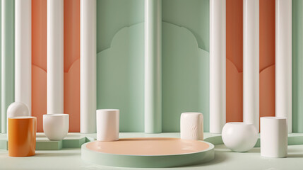 3D scene e-commerce product booth background material