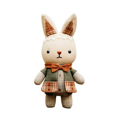 Textile kids toy Scandinavian style, isolated on white background cutout.