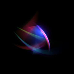 Swirling rainbow light flare vector illustration