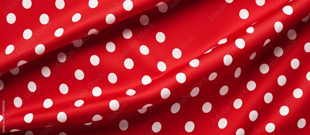 Aufkleber a close up of a textile featuring a vibrant orange cloth with magenta polka dots arranged in circles