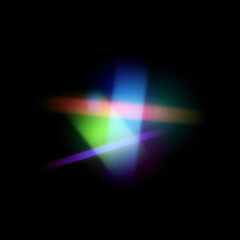 Intersecting rainbow flares vector illustration