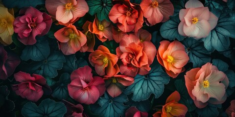 Fototapeta na wymiar Vibrant Flowers Organic Texture Display
