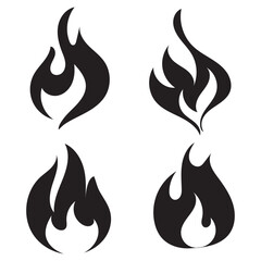 Fire icon vector set. logo flat vector illustration