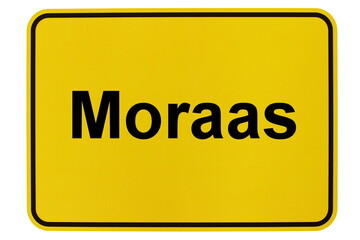 Illustration eines Ortsschildes der Gemeinde Moraas in Mecklenburg-Vorpommern