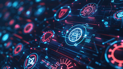 Abstract Digital Threat Icons