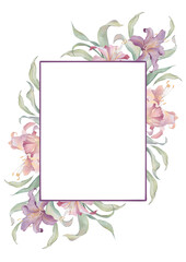 Watercolor floral frames