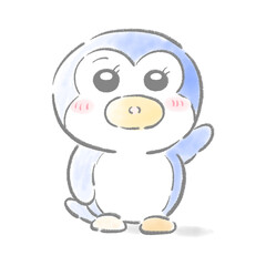 ペンギン　水彩タッチ