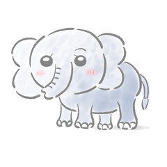 ゾウ　水彩タッチ