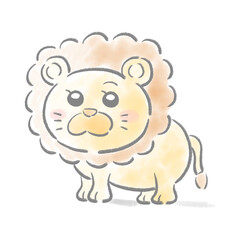 ライオン　水彩タッチ