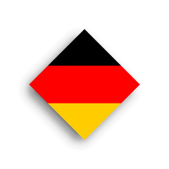 Germany flag - rhombus shape icon with dropped shadow isolated on white background