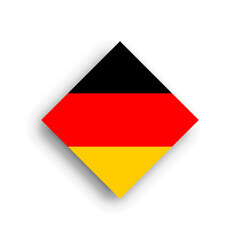Fototapeta premium Germany flag - rhombus shape icon with dropped shadow isolated on white background