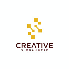 Vector collection of initial s monogram logo technology element design template for company