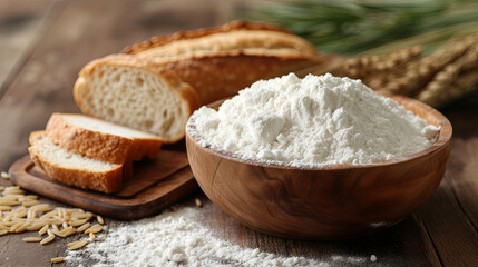 Obraz na płótnie Canvas Rice flour and rice flour bread