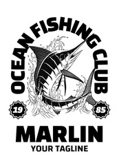 Fishing Marlin Vintage Shirt Design