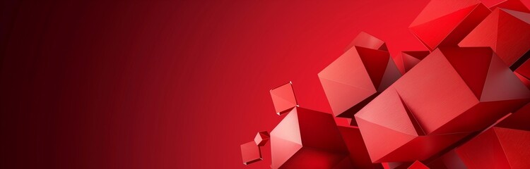 different red cubes for backdrop on red background