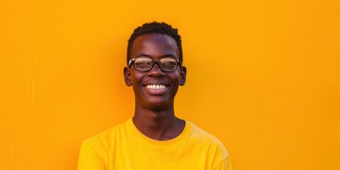 Joyful African Teenager Smiling