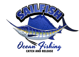 Sailfish Shirt Design in Vintage Colored Style