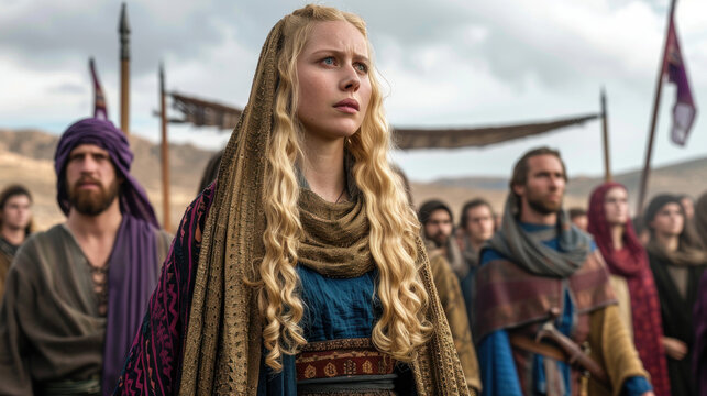 Triumph of Deborah Leading Israelites, faith, religious imagery, Catholic religion, Christian illustration