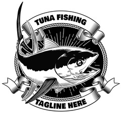 Tuna Fishing Shirt Design Illustration