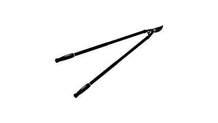Telescopic Bypass Lopper Garden Tool, black isolated silhouette