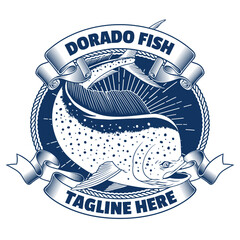Vintage Shirt of Dorado Fish Illustration Design