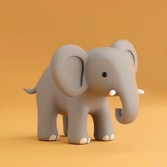 Obraz premium Cute elephant 3d image, world wildlife day concept illustration
