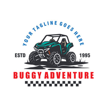 ATV Buggy car vintage logo vector graphic illustration